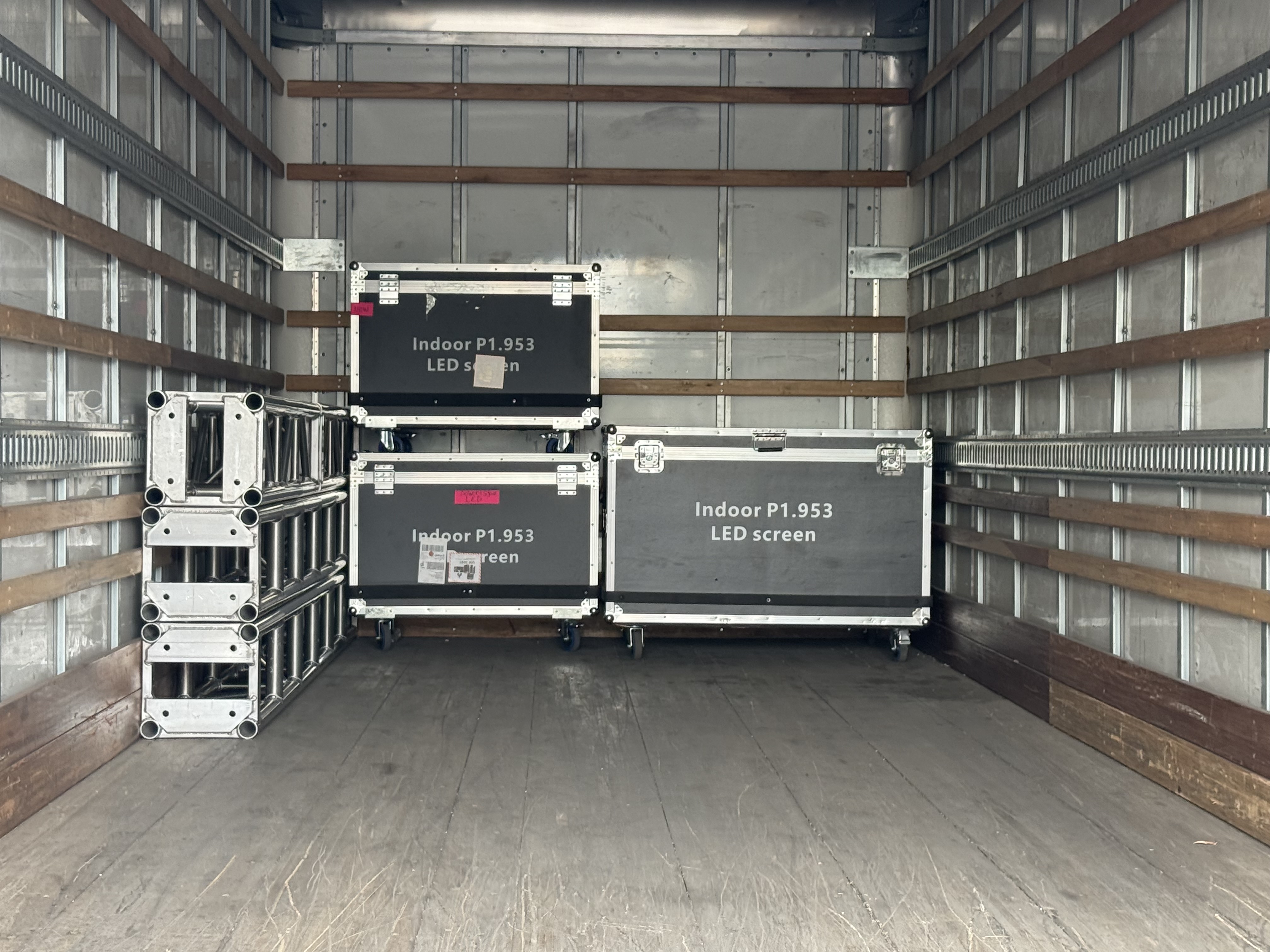 Loading truck road cases truss AV production equipment professional event Ready AV