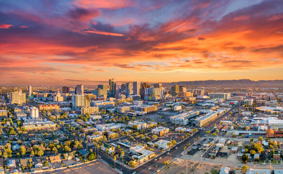 Phoenix Arizona skyline aerial view Ready AV audio visual services